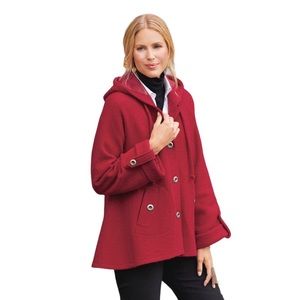 North Style Hooded Wool Coat 3x